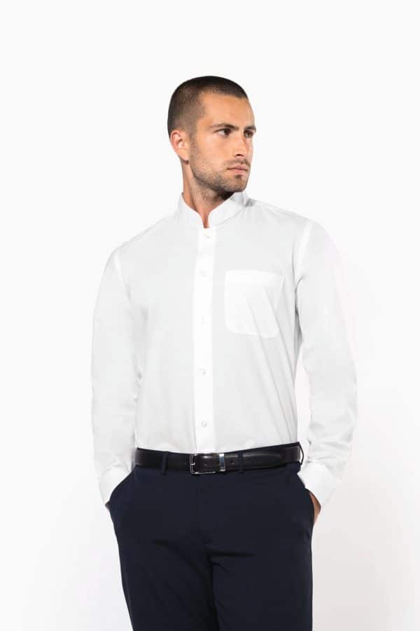 chemise de cuisinier col mao