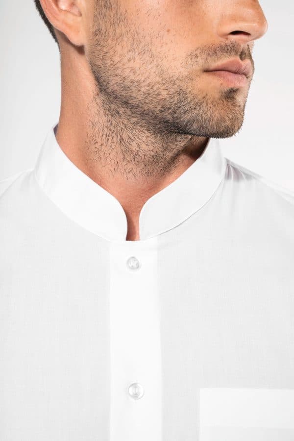 chemise de cuisinier col mao