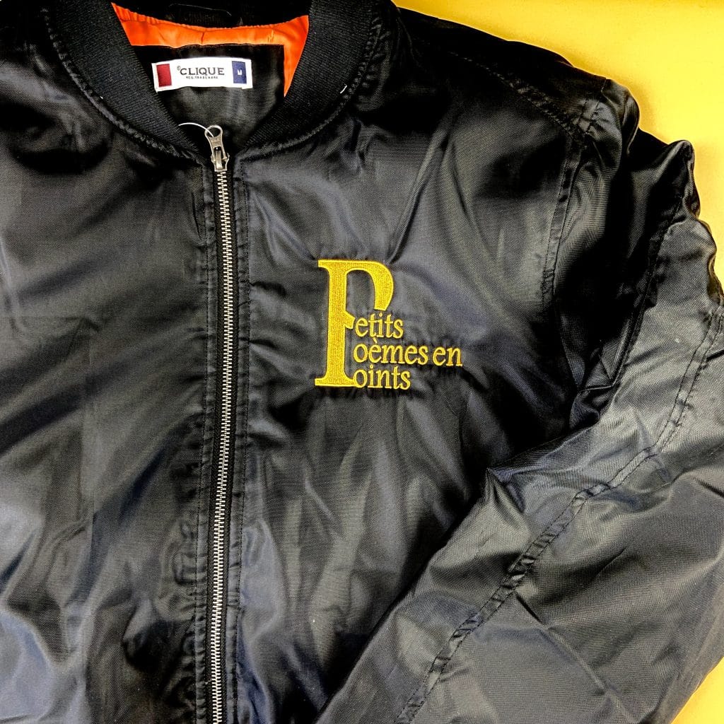 petits poèmes marque bombers bomber clique polyester broderie1