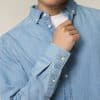 stanley denim shirt light wash studio front detail 0
