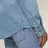stanley denim shirt light wash studio front detail 2