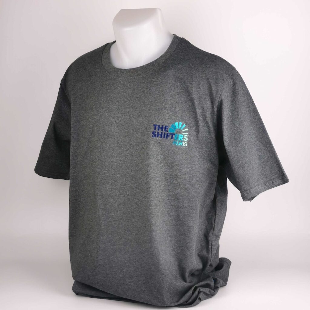 the shifters t shirt descartes gris broderie