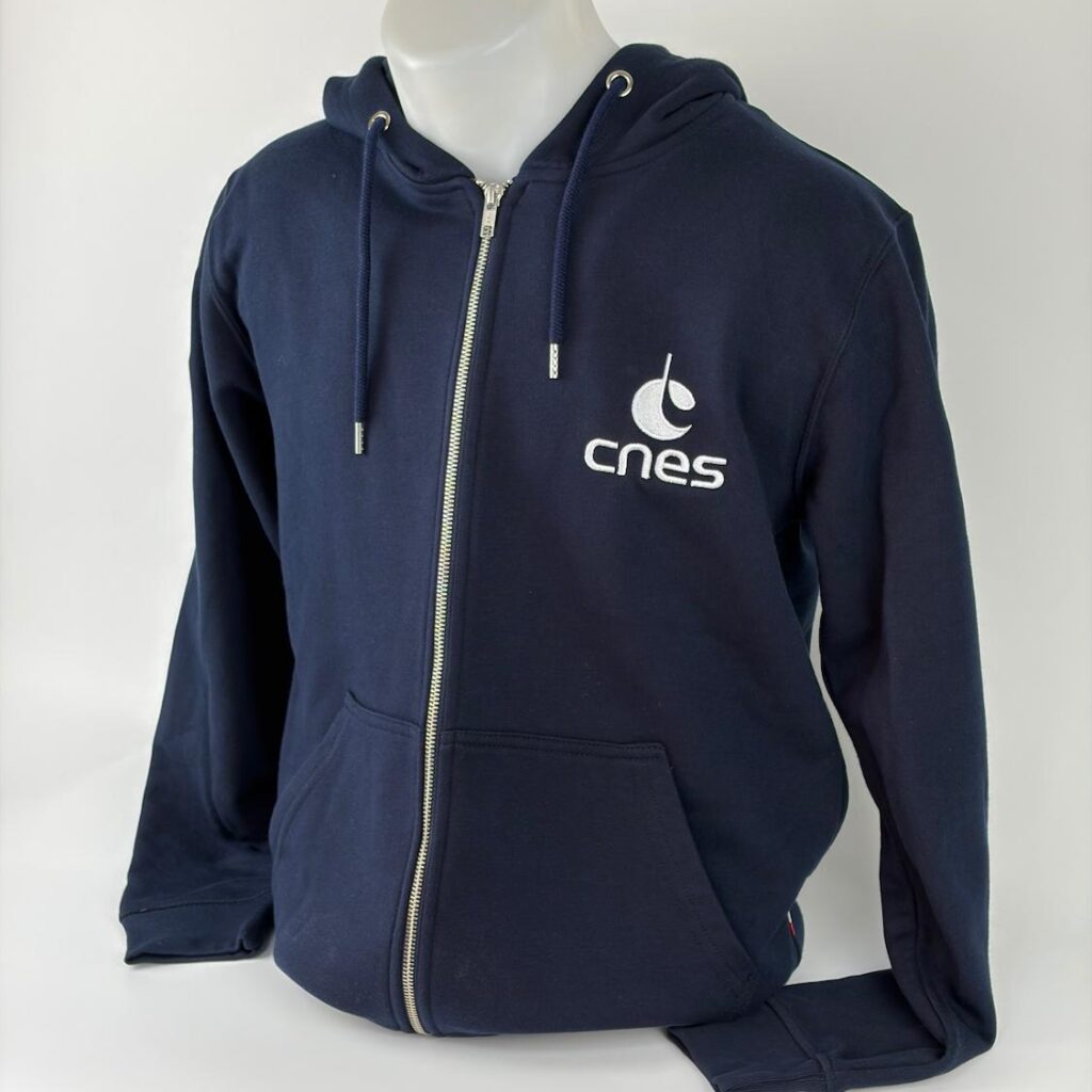 cnes collectivités sweat zippé à capuche montaigne broderie