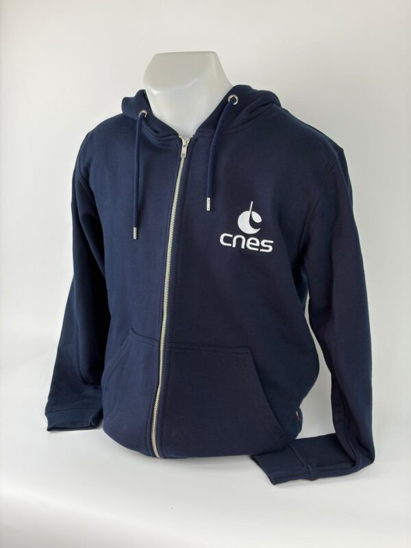 cnes collectivités sweat zippé à capuche montaigne broderie