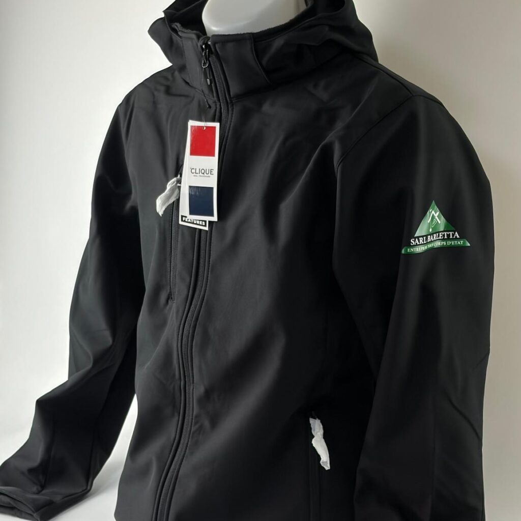 sarl barletta btp artisans veste à capuche classic softshell hoody transfert