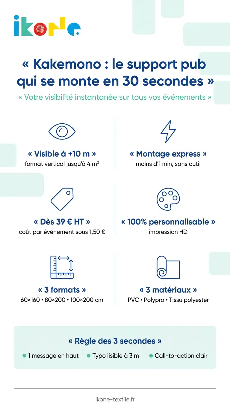 Infographie Ikone sur le kakemono publicitaire