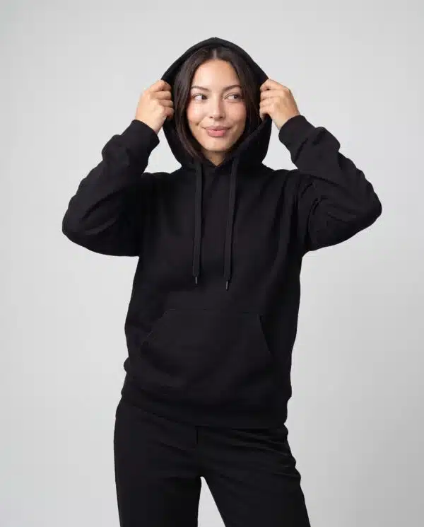 Hoodie noir à personnaliser - marquage textile professionnel IKONE